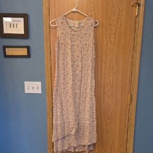 April Cornell Tan/Cream High Low Dress